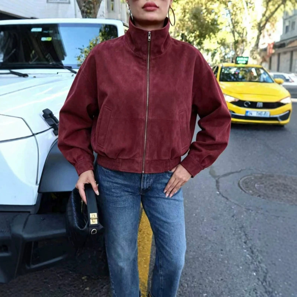 ZARA Popular Solid Color Zip Up Jacket - Picture 4 of 5